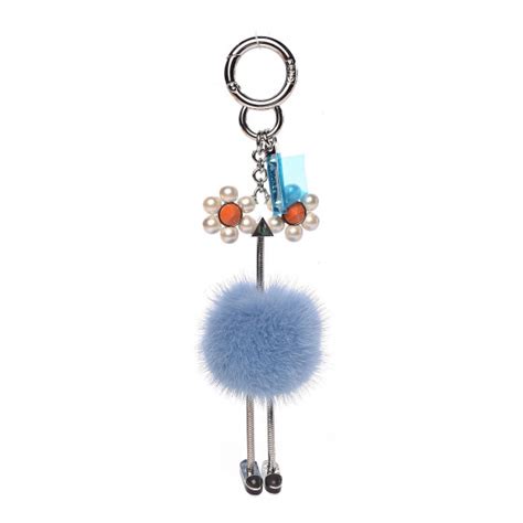 Fendi Mink Fur Pearl Chick Pom Pom Bag Charm